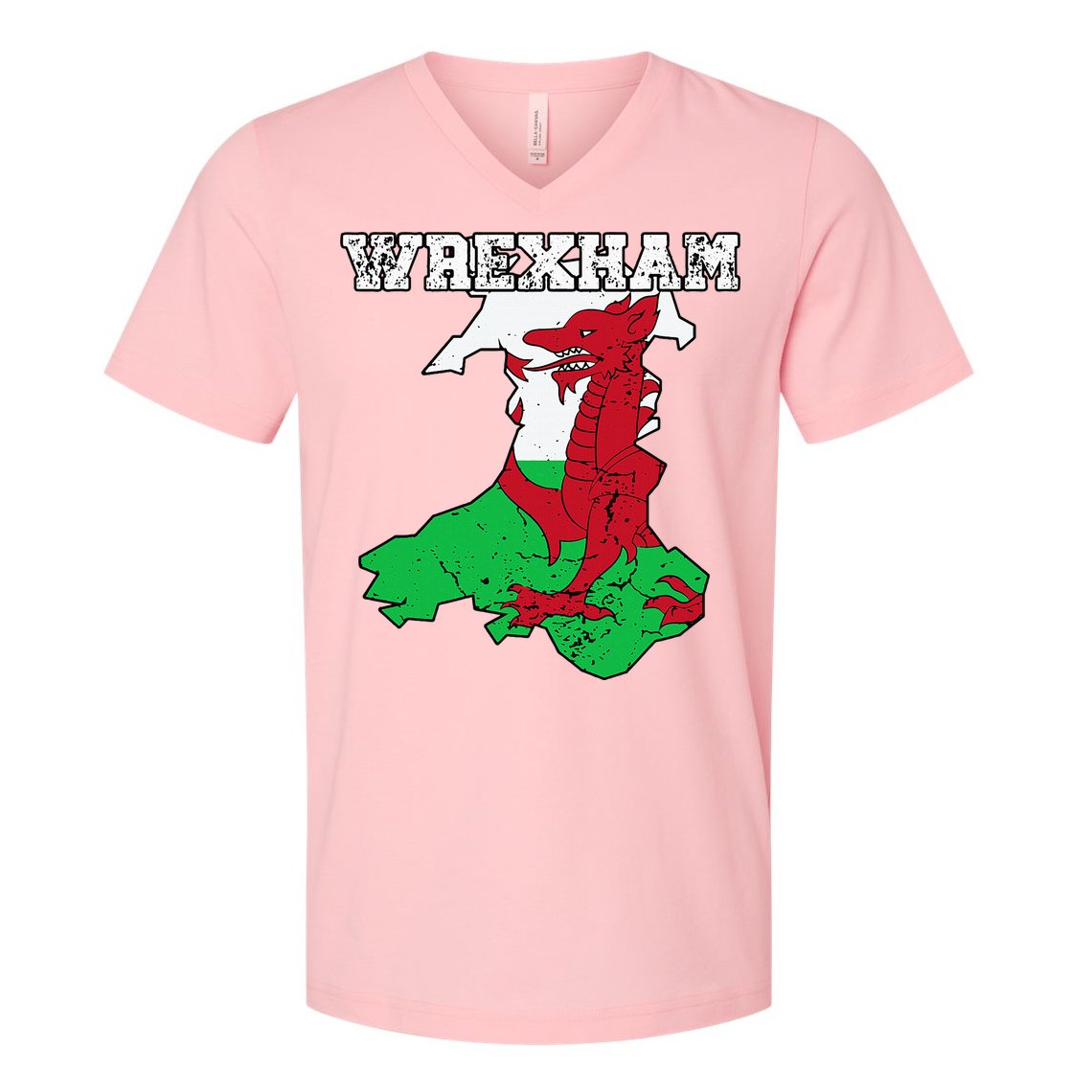 Wrexham Pride Of Wales Welsh Dragon Football Fan V-Neck T-Shirt