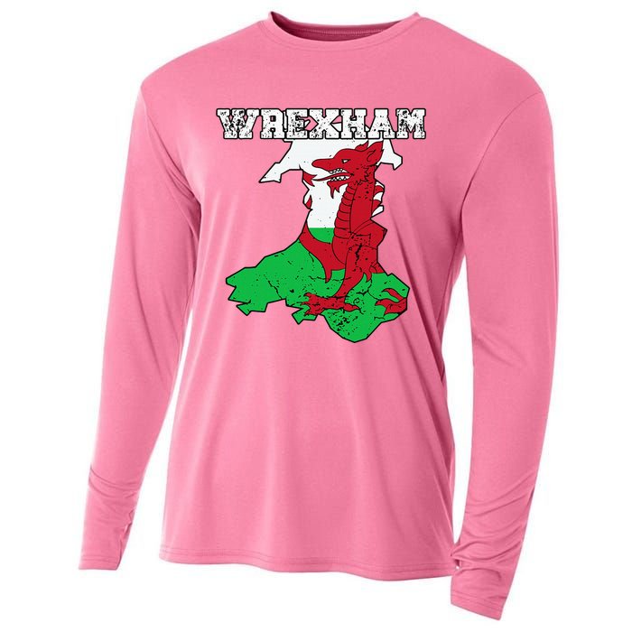 Wrexham Pride Of Wales Welsh Dragon Football Fan Cooling Performance Long Sleeve Crew