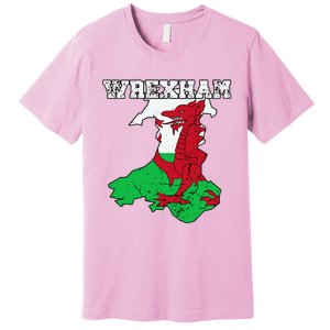 Wrexham Pride Of Wales Welsh Dragon Football Fan Premium T-Shirt