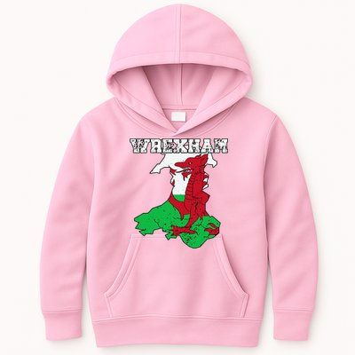 Wrexham Pride Of Wales Welsh Dragon Football Fan Kids Hoodie