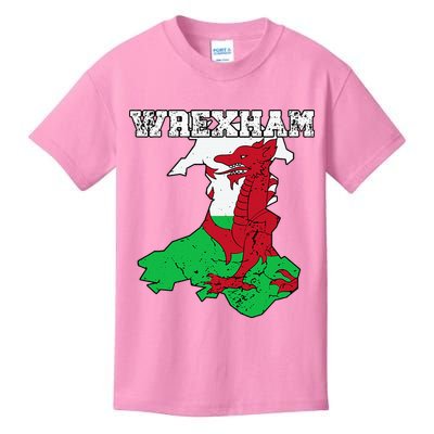 Wrexham Pride Of Wales Welsh Dragon Football Fan Kids T-Shirt