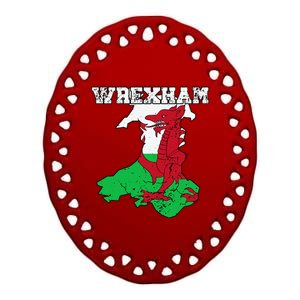 Wrexham Pride Of Wales Welsh Dragon Football Fan Ceramic Oval Ornament