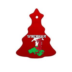 Wrexham Pride Of Wales Welsh Dragon Football Fan Ceramic Tree Ornament