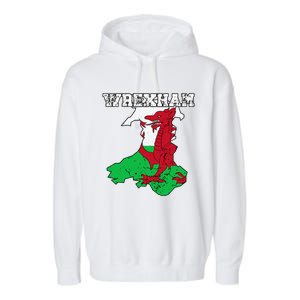 Wrexham Pride Of Wales Welsh Dragon Football Fan Garment-Dyed Fleece Hoodie