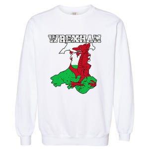 Wrexham Pride Of Wales Welsh Dragon Football Fan Garment-Dyed Sweatshirt