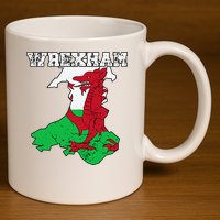 Wrexham Pride Of Wales Welsh Dragon Football Fan 11oz C Handle Ceramic Mug