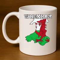 Wrexham Pride Of Wales Welsh Dragon Football Fan 11oz C Handle Ceramic Mug