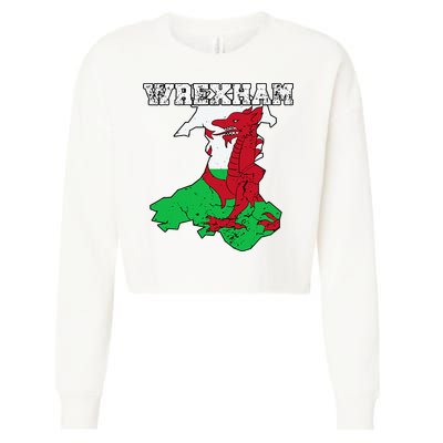 Wrexham Pride Of Wales Welsh Dragon Football Fan Cropped Pullover Crew