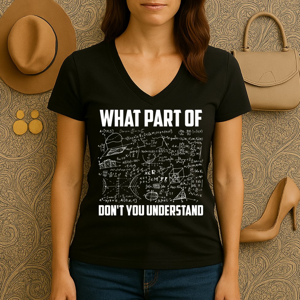 What Part Of Don't You Understand Funny Math Teacher Gift Women's V-Neck T-Shirt