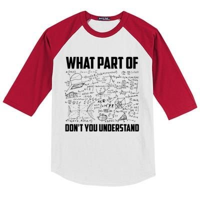 What Part Of Don't You Understand Funny Math Teacher Gift Kids Colorblock Raglan Jersey