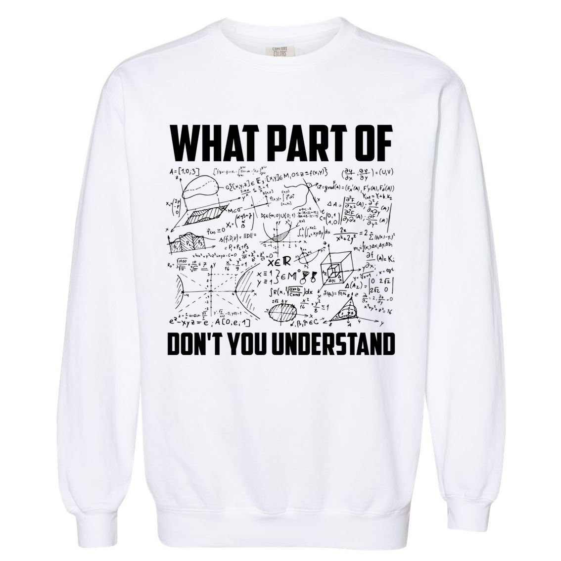 What Part Of Don't You Understand Funny Math Teacher Gift Garment-Dyed Sweatshirt
