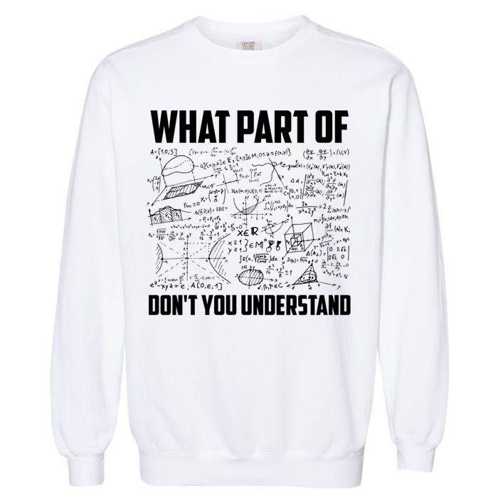What Part Of Don't You Understand Funny Math Teacher Gift Garment-Dyed Sweatshirt