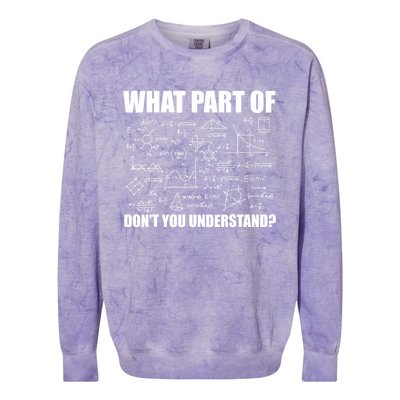 What Part Of Don't You Understand Funny Math Teacher Gift Colorblast Crewneck Sweatshirt