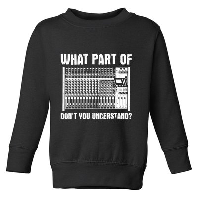 What Part OF You Understand Sound Engineer Sound Guy Toddler Sweatshirt
