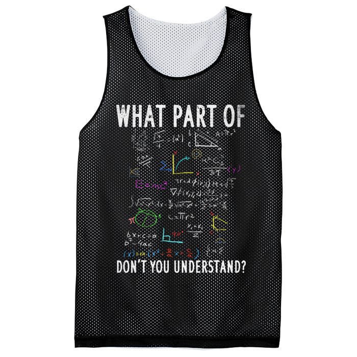 What part of don't you understand for math teacher Mesh Reversible Basketball Jersey Tank