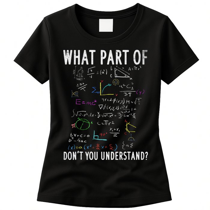 What part of don't you understand for math teacher Womens T-Shirt