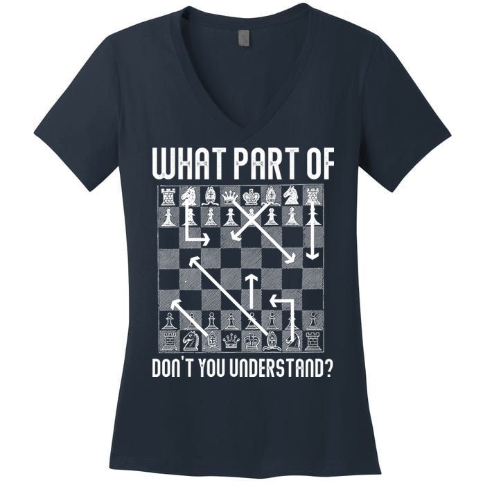 What Part Of Don't You Understand Funny Chess Women's V-Neck T-Shirt