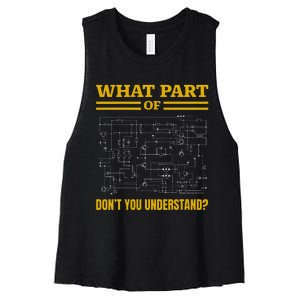 What Part Of Dont You Understand Funny Electrician Women's Racerback Cropped Tank