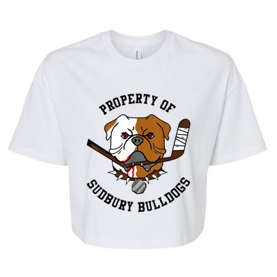 Women Property Of Sudbury Bulldog Funny Bella+Canvas Jersey Crop Tee