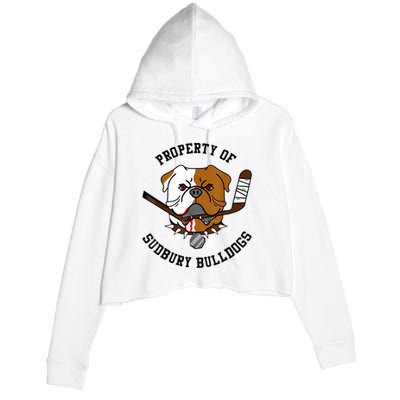 Women Property Of Sudbury Bulldog Funny Crop Fleece Hoodie