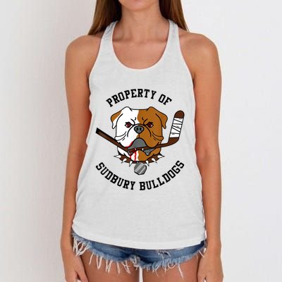 Women Property Of Sudbury Bulldog Funny Women's Knotted Racerback Tank