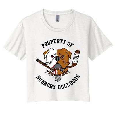 Women Property Of Sudbury Bulldog Funny Women's Crop Top Tee