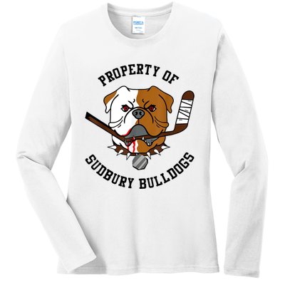 Women Property Of Sudbury Bulldog Funny Ladies Long Sleeve Shirt