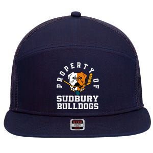 Women Property Of Sudbury Bulldog Funny 7 Panel Mesh Trucker Snapback Hat