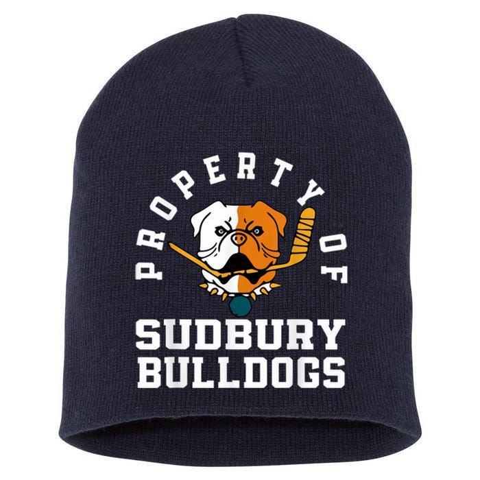 Women Property Of Sudbury Bulldog Funny Short Acrylic Beanie