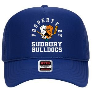 Women Property Of Sudbury Bulldog Funny High Crown Mesh Back Trucker Hat