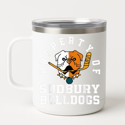 Women Property Of Sudbury Bulldog Funny 12 oz Stainless Steel Tumbler Cup