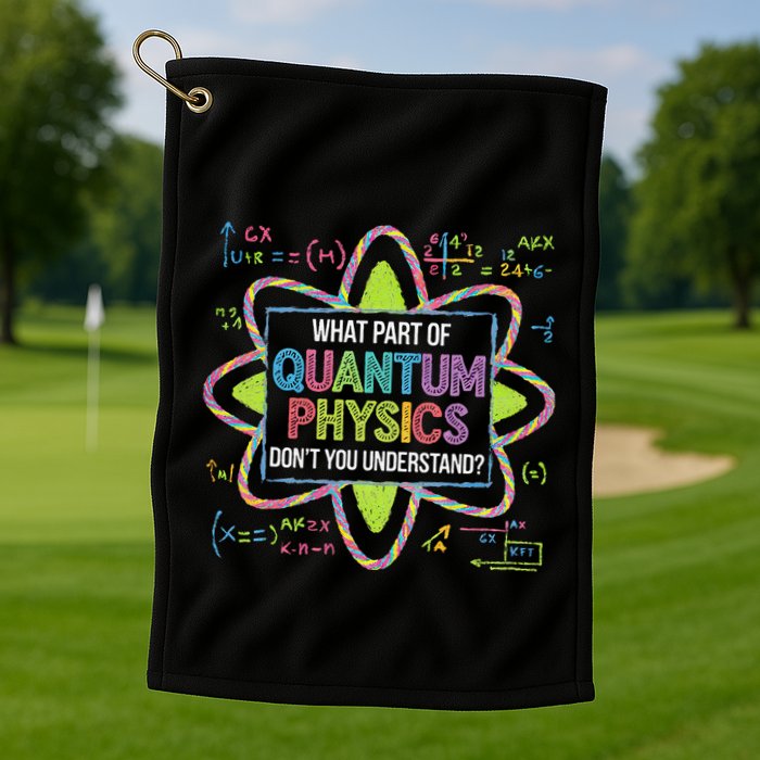 What Part Of Quantum Physics Funny Science Humor Golf Towel