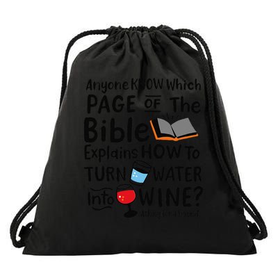 Which Page Of The Bible Explains How To Turn Water Into Drawstring Bag