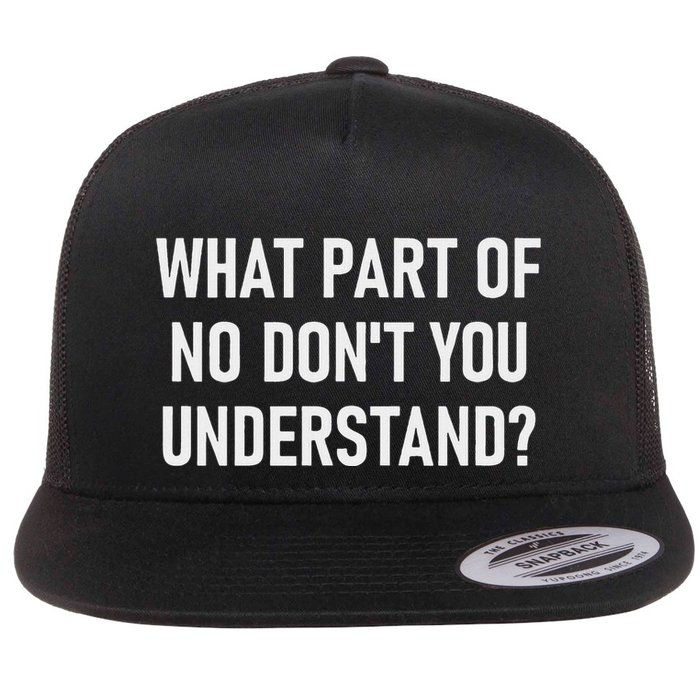 What Part Of No DonT You Understand Funny Joke Sarcastic Flat Bill Trucker Hat