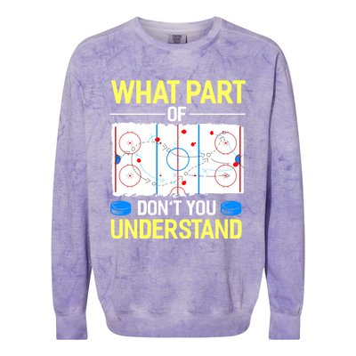 What Part Of Dont You Understand Hockey Goalie Ice Sport Gift Colorblast Crewneck Sweatshirt