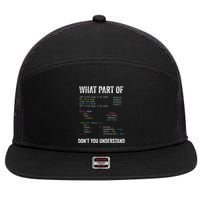 What Part Of DonT You Understand Computer Science Lovers 7 Panel Mesh Trucker Snapback Hat