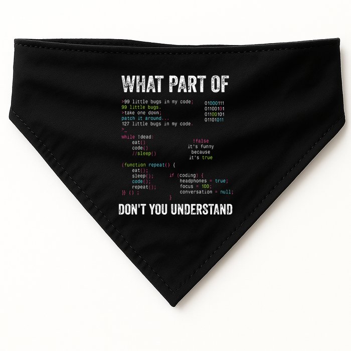 What Part Of DonT You Understand Computer Science Lovers USA-Made Doggie Bandana