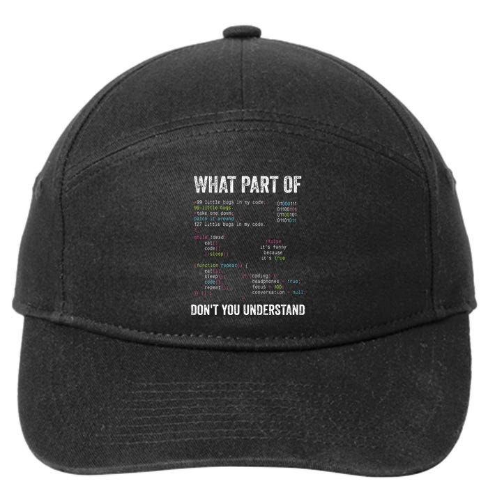 What Part Of DonT You Understand Computer Science Lovers 7-Panel Snapback Hat