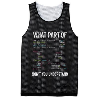 What Part Of DonT You Understand Computer Science Lovers Mesh Reversible Basketball Jersey Tank