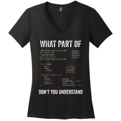 What Part Of DonT You Understand Computer Science Lovers Women's V-Neck T-Shirt