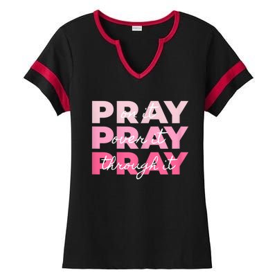 Womens Pray Pray Pray Ladies Halftime Notch Neck Tee