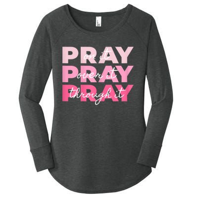 Womens Pray Pray Pray Women's Perfect Tri Tunic Long Sleeve Shirt