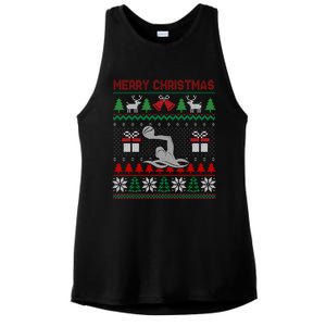 Water Polo Player Santa Tree Xmas Gift Ladies PosiCharge Tri-Blend Wicking Tank