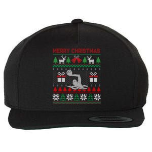 Water Polo Player Santa Tree Xmas Gift Wool Snapback Cap