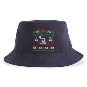 Water Polo Player Santa Tree Xmas Gift Sustainable Bucket Hat