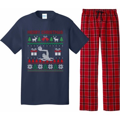 Water Polo Player Santa Tree Xmas Gift Pajama Set