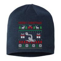 Water Polo Player Santa Tree Xmas Gift Sustainable Beanie