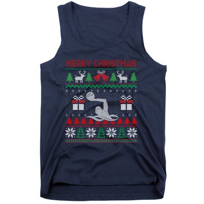 Water Polo Player Santa Tree Xmas Gift Tank Top