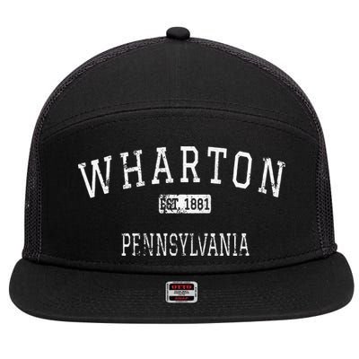 Wharton Pennsylvania Potter County Pa Vintage 7 Panel Mesh Trucker Snapback Hat