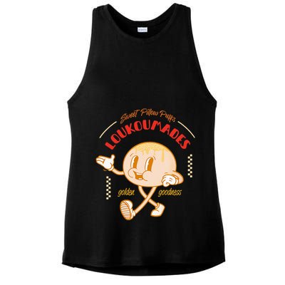 Weet Pillow Purrs Loukoumades Golden Goodness Ladies PosiCharge Tri-Blend Wicking Tank